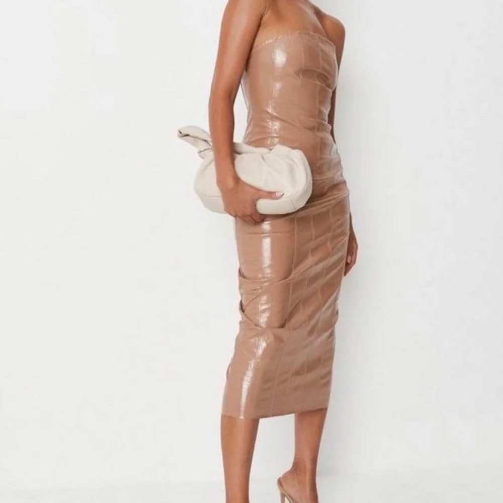 Camel faux leather Croc bandeau madaxi - Picture 1 of 2